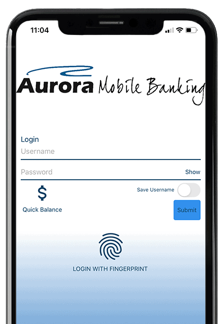 Mobile Banking Login Screen