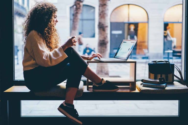 Banking On-The-Go - Woman on laptop